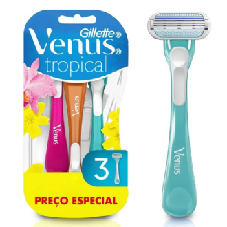 APARELHO DE DEPILAR GILLETTE VENUS TROPICAL FEMININO - 3 UNIDADES