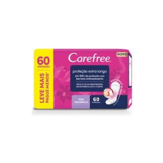 Protetor Di�rio Carefree Prote��o Extra Longo com Fragr�ncia 60 Unidades