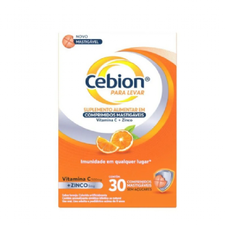 Cebion Vitamina C Para Levar Sabor Laranja 30 Comprimidos Mastig�veis