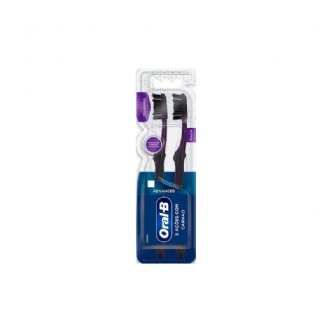 KIT ESCOVA DE DENTE ORAL-B 5 A��ES COM CARV�O ADVANCED MACIA - 2 UNIDADES