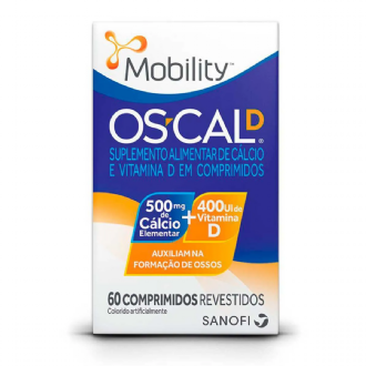 MOBILITY OSCAL D CLCIO 500MG + VITAMINA D 400UI COM 60 COMPRIMIDOS