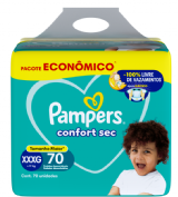 FRALDA PAMPERS CONFORT SEC XXXG 70UN
