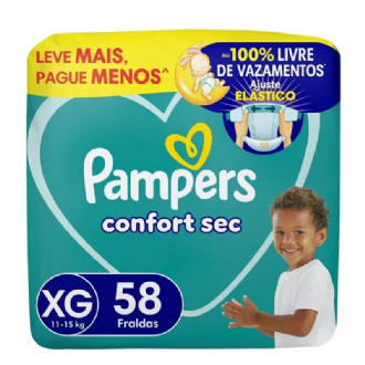 Fralda Pampers Confort Sec XG 58 unidades