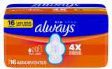 ABSORVENTE ALWAYS SUPER PROTE��O COM ABAS SECA 16U