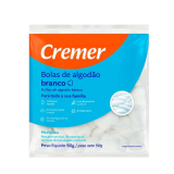 BOLAS DE ALGOD�O CREMER BRANCO 50g