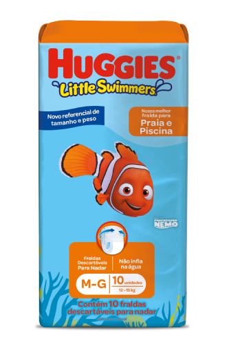 FRALDA HUGGIES PISCINA LITTLE SWIMMERS MG COM 10 UNIDADES