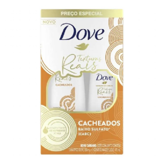 KIT SHAMPOO DOVE 350ML + CONDIONADOR 175ML TEXTURAS REAIS CACHEADOS
