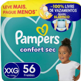 Fralda Pampers Confort Sec XXG 56 fraldas