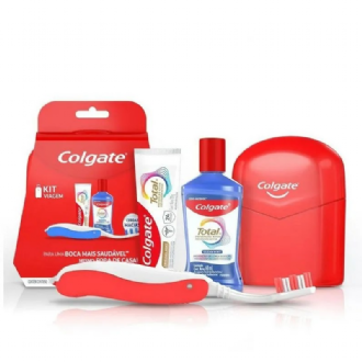 Kit Viagem Colgate Total Antiss�ptico Bucal 60ml + Creme Dental 30g + Escova Dental Port�til