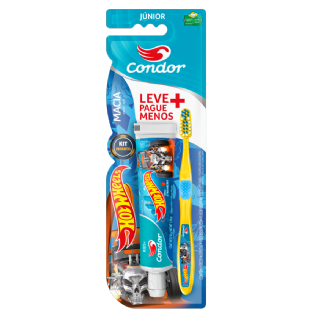 KIT CONDOR CREME DENTAL + ESCOVA JUNIOR HOT WHEELS