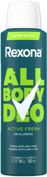 Desodorante Corporal Aerosol Rexona All Body Deo Active Fresh 150ml