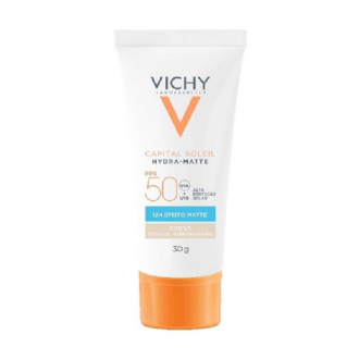 PROTETOR SOLAR FACIAL VICHY, CAPITAL SOLEIL HYDRA-MATTE FPS50  COR 1 30GR