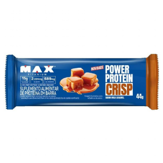 BARRA POWER PROTEIN CRISP SABOR MILK CARAMELO MAX TITANIUM 44G