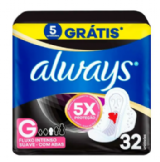 Absorvente Always Noturno Suave Com Abas Tamanho G 32 Unidades