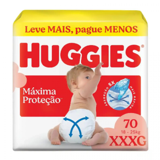Fralda Huggies Max Protection Tamanho XXXG 70 Unidades