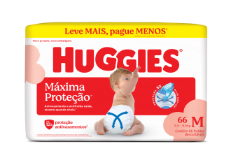 FRALDA HUGGIES SUPREME CARE M COM 66 UNIDADES