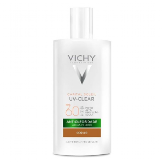 PROTETOR SOLAR FACIAL AQUA-FLUIDO ANTIOLEOSIDADE COR 4.0 FPS 60 VICHY CAPITAL SOLEIL UV-CLEAR 40G