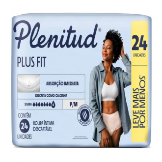 Roupa �ntima Plenitud Plus para Incontin�ncia P/M 24 Unidades