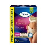 ROUPA �NTIMA DESCART�VEL TENA PANTS DISCREET FEMININO G/EG NUDE ABSOR��O MODERADA 16 UNIDADES