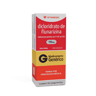 DICLORIDRATO DE FLUNARIZINA GENRICO VITAMEDIC 10MG 50 COMPRIMIDOS