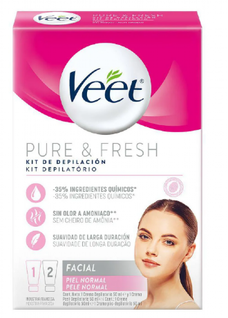 Kit de Depila��o Facial Veet Pure & Fresh Creme 50ml + Creme P�s-Depilat�rio 50ml