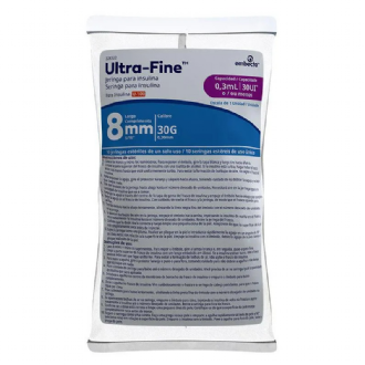 Seringa para Insulina BD Ultra Fine 8mm 30UI 10 Unidades