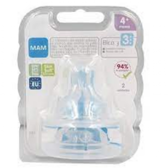 BICO DE MAMADEIRA MAM N� 3 FLUXO R�PIDO COM 2 UNIDADES