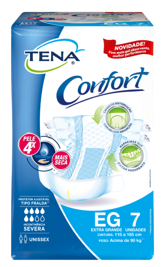 FRALDA GERIATRICA TENA BIOFRAL CONFORT PLUS TAMANHO EG 7 UNIDADES
