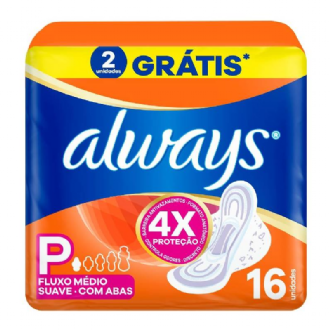 ABSORVENTE ALWAYS SUAVE COM ABAS 16UN