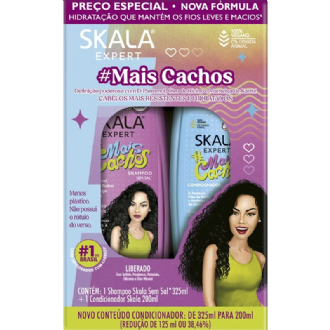 KIT SHAMPOO 325ML + CONDICIONADOR 200ML  SKALA MAIS CACHOS