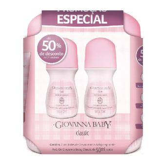 KIT DESODORANTE GIOVANNA BABY ROLL-ON CLASSIC 50ML 2UN