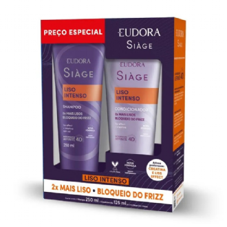 KIT SHAMPOO 250ML + CONDICIONADOR 125G SIAGE LISO INTENSO