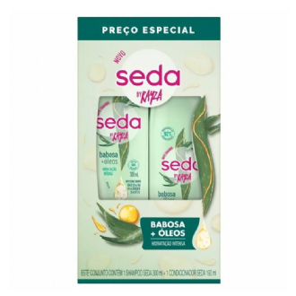 KIT SHAMPOO SEDA 300ML + CONDICIONADOR 190ML BABOSA E �LEOS