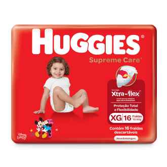 FRALDA DESCARTVEL HUGGIES SUPREME CARE JUMBO XG 16 UNIDADES
