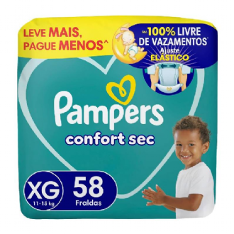 Fralda Pampers Confort Sec XG 58 fraldas
