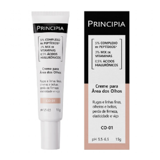 Creme para �rea dos Olhos Principia CO-01 5% Complexo Pept�deos + 3% Mix Vitaminas + 0,5% �cidos Hialur�nicos 15g
