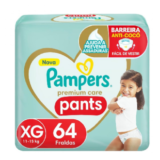 FRALDA PAMPERS PREMIUM CARE PANTS XG 64UN