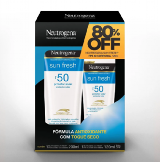 KIT PROTETOR SOLAR TOQUE SECO FPS50 200ML + PROTETOR SOLAR CORPORAL FPS50 120ML NEUTROGENA SUN FRESH