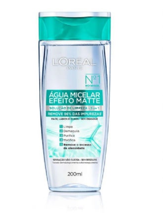 �gua Micelar LOr�al Paris Efeito Matte Solu��o de Limpeza Facial 200ml