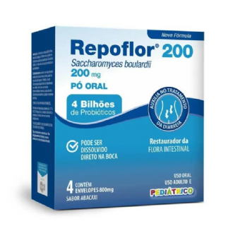 REPOFLOR P� ORAL 200MG SABOR ABACAXI 4 ENVELOPES