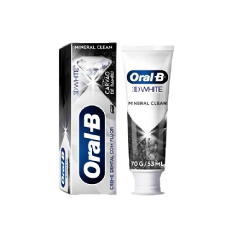 CREME DENTAL ORAL-B 3D WHITE MINERAL CLEAN COM CARV�O 70G