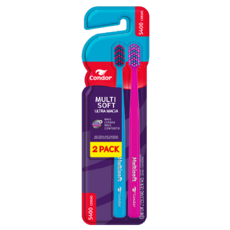 KIT ESCOVA DE DENTE CONDOR MULTISOFT 2 UNIDADES
