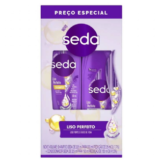 KIT SHAMPOO SEDA 300ML + CONDICIONADOR 190ML LISO PERFEITO