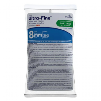 Seringa de Insulina BD Ultra-Fine 8mm 100UI com 10 unidades