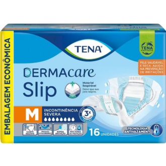 FRALDA GERIATRICA TENA SLIP DERMACARE M COM 16 UNIDADES