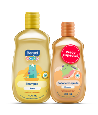 KIT BARUEL BABY 1 SHAMPOO 400ML + 1 SABONETE LQUIDO 210ML