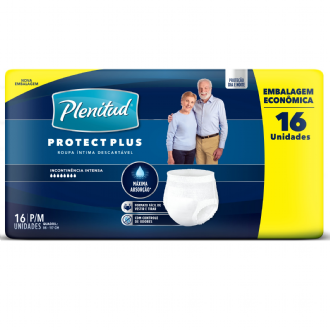 ROUPA NTIMA PLENITUD PROTECT PLUS TAMANHO P/M 16 UNIDADES