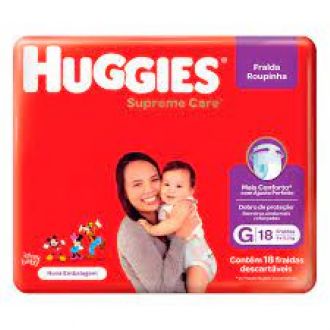 FRALDA ROUPINHA HUGGIES SUPREME CARE TAMANHO G