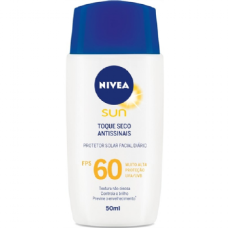 PROTETOR SOLAR NIVEA FACIAL TOQUE SECO ANTISSINAIS FPS 60 50ML