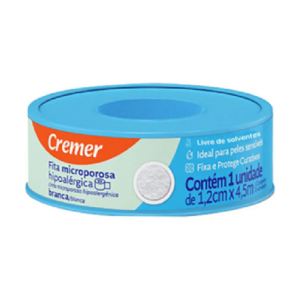FITA MICROPOROSA CREMER BRANCA 1,2CM X 4,5M